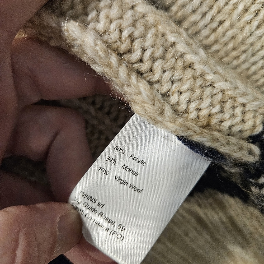Gemelli Cardigan Sweater womans size M itialian heavy knit mohair blend pockets - Picture 5 of 7